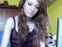 [ Tranny Tranny ] Skinny redhead tranny teenage newcomer Isabella Shore stroking herself on live cam